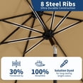 thumbnail image 4 of YUSAZENS 10FT Patio Table Umbrella Outdoor UV Protection Crank Lift Push Button Tilt 8 Sturdy Ribs for Yard Deck Pool Tan, 4 of 9