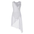thumbnail image 2 of XUNZOO Robe de Danse Lyrique pour Filles Costume de Danse Ballet Jazz Latin Performance Camisole à Sequins Blanc 14, 2 of 6