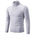 thumbnail image 1 of LOVZFMLL Chandails pour Hommes, Col Roulé Classique Uni en Acrylique à Torsades Tricotées, Chandail Décontracté Mode Basique pour Superposition, Hauts d'Hiver Chauds Ajustés, Vêtements d'Automne, 1 of 2