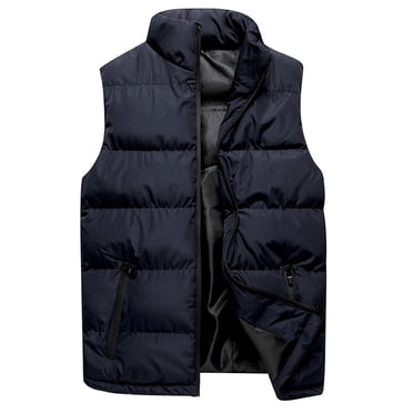 Kcodviy Homme Automne Hiver Veste à Col Montant Homme Col Couleur Unie Style Gilet Vestes pour Homme Veste Gilet Pardessus
