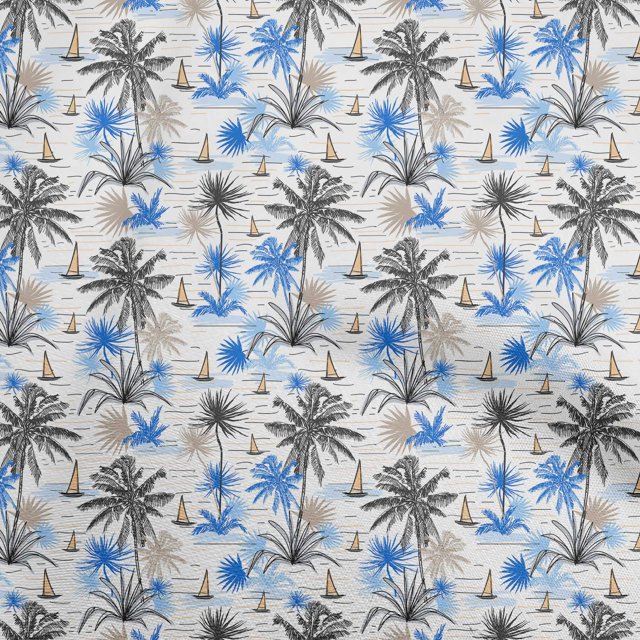 oneOone Cotton Jersey Blue Fabric Sea Life Pattern Craft Projects Decor Fabric Printed By The Yard 58 Inch Wide