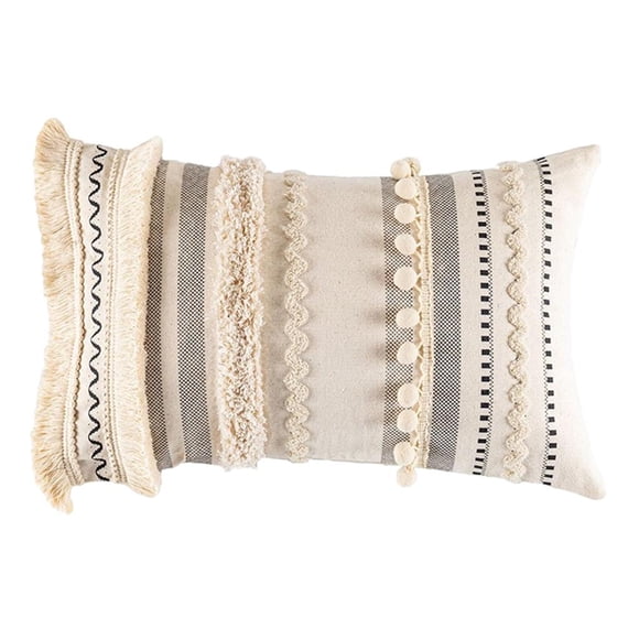 Housse de Coussin Boho 30x50cm Coton Taie Décorative Housses de Coussin Rectangle 30x50cm