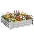 thumbnail image 1 of 4' x 4' x 1' Raised Garden Bed Galvanized Steel Planter Box Silver, 1 of 10