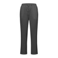 thumbnail image 4 of Bmisegm Women's High Waisted Solid Straight Pants with Elastic Drawstring and Pockets, Grey, Size XL, 4 of 5