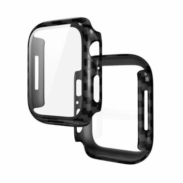 Étui pour Apple Watch Series 9/8/7/SE 2 45 mm, Étui Protecteur d'Écran Tout Autour, Étui Protecteur d'Écran en Verre Trempé Ultra Mince pour iWatch 45 mm, Couverture de Protection - Noir Mat