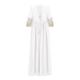 thumbnail image 5 of Tqyyweavej Robe Victorienne pour Femmes Robes Médiévales Renaissance Manches 3/4 Vintage Reine Mariage Soirée Robes de Bal Déguisement d'Halloween, 5 of 5