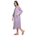 thumbnail image 2 of Moomaya Robe de Nuit Imprimée Longueur Genou en Coton avec Bordure en Dentelle Manches 3/4 pour Femmes, 2 of 5