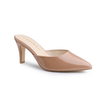 BLISSFUL STEP Mules à Talons Aiguilles à Bout Pointu pour Femmes Bourgogne (Taille 9,5)