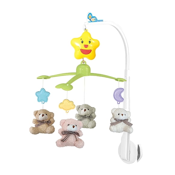 Siruishop Mobile de Berceau pour Bébé Décoration de Chambre de Bébé avec Poupée en Peluche Ours Suspendu pour Chambre de Bébé