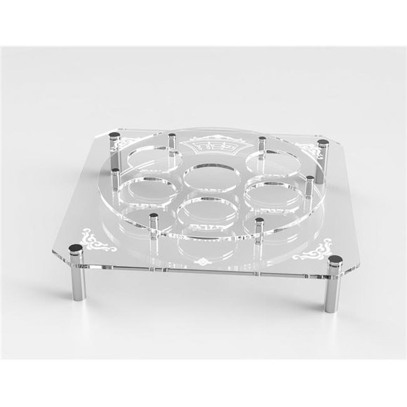 Nua 61042 Acrylic Karah Engraved with Silver Standoff - 16 x 16 x 4.5 in.