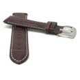 thumbnail image 2 of 24mm Mens' Alligator Style Leather Watch Strap Band, White Stitching, Stainless Steel Buckle, 2 of 7