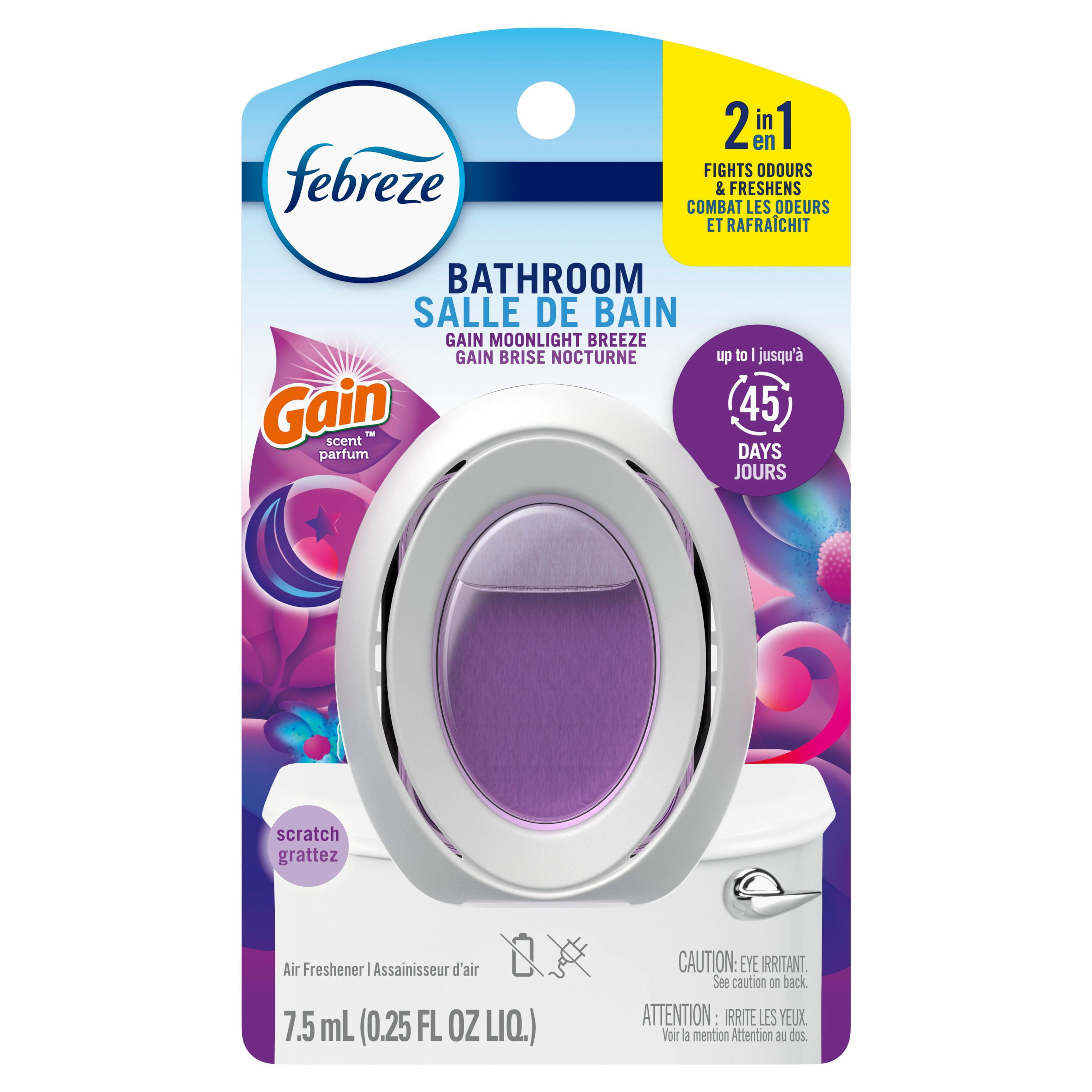 Febreze Bathroom Air Freshener, Odor-Fighting, Gain Moonlight Breeze Scent 1ct