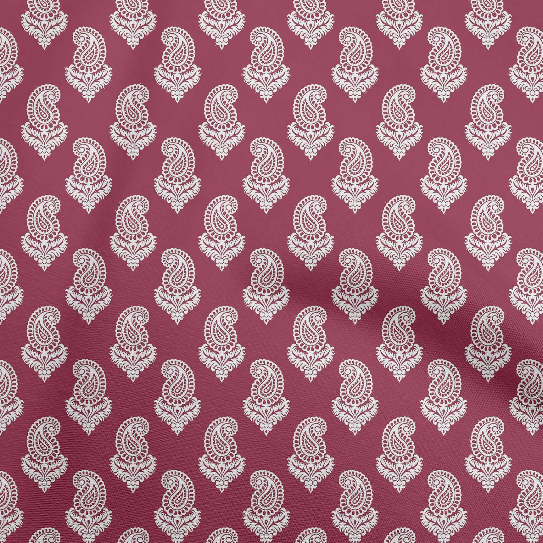 oneOone Rayon Red Fabric Block Dress Material Fabric Print Fabric By The Yard 56 Inch Wide