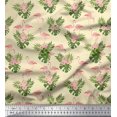 thumbnail image 1 of Soimoi Modal Satin Fabric Floral & Cute Animals Cartoon Print Fabric by The Yard 42 Inch Wide, 1 of 3
