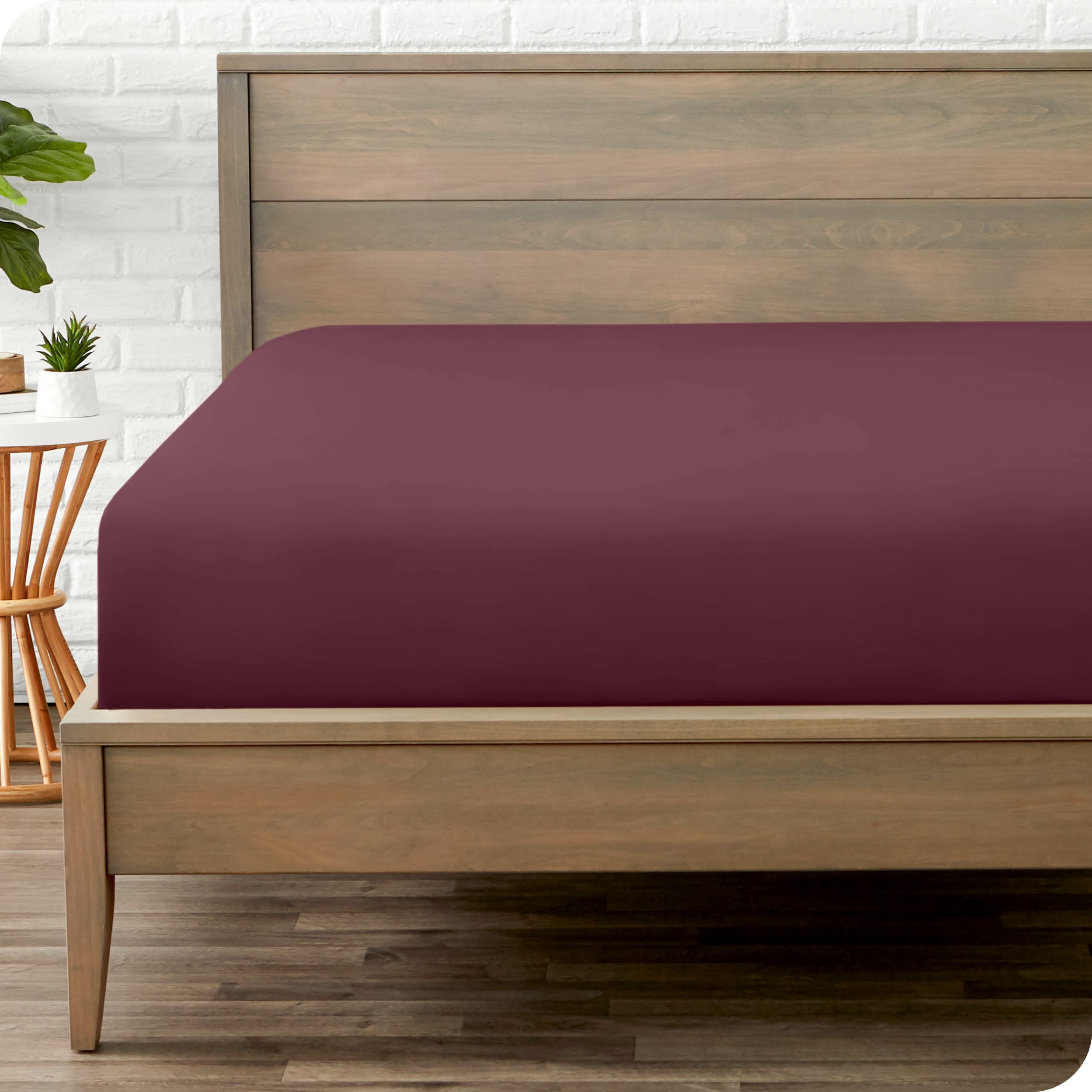 Bare Home Fitted Sheet - Premium 1800 Collection - Deep Pocket - Ultra-Soft Wrinkle Resistant - Queen, Burgundy