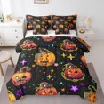 thumbnail image 1 of YST 7 Piece Pumpkin Lantern Comforter Set with Sheets, Halloween Galaxy Stars Decor, Polyester, Full Size (7 Count), 1 of 5