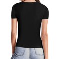 thumbnail image 4 of Hiiyo T-Shirt pour Femme à Encolure Carrée, Manches Courtes, T-Shirt d'Été Décontracté (S-TTG), 4 of 6