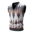 thumbnail image 1 of Birdeem Man Color Match Knit Tartan V-Neck Waistcoat, 1 of 3