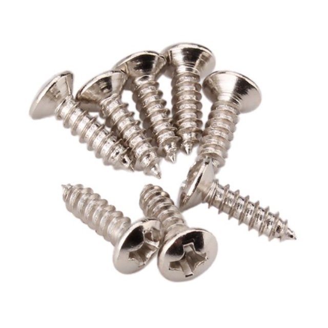 MasteelfCA 50 Pcs Vis de Protection pour Guitare Basse pour Guitare ST TL SG LP (Argent)
