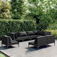 thumbnail image 1 of vidaXL 8 Piece Garden Lounge Set with Cushions Poly Rattan Dark Grey, 1 of 4