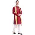 thumbnail image 4 of Vêtements Indiens Kurta Pyjama pour Homme avec Foulard Robe de Fête de Mariage (Bordeaux, m), 4 of 6