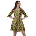 thumbnail image 1 of Moomaya Robe Chemise en Poly-Crêpe pour Femmes, Manches à Volants Imprimées, Tenue Décontractée d'Été, 1 of 4