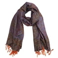 thumbnail image 1 of Peach Couture Châle Enveloppant Élégant Réversible à Motif Cachemire Pashmina, 1 of 1
