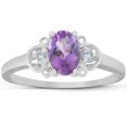 thumbnail image 1 of 1 1/4ct Oval Amethyst & Diamond Ring 14K White Gold, 1 of 4
