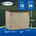 thumbnail image 3 of Suncast 34 Cubic Feet Horizontal Compact Storage Shed for Outdoor Spaces, Sand, 3 of 12
