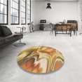 thumbnail image 4 of Ahgly Company Tapis Rond Lavable en Machine Intérieur Transitionnel Orange, 6 Pieds Rond, 4 of 7