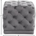 thumbnail image 4 of Meridian Furniture Stella Contemporary Velvet Ottoman/Stool in Gray, 4 of 4