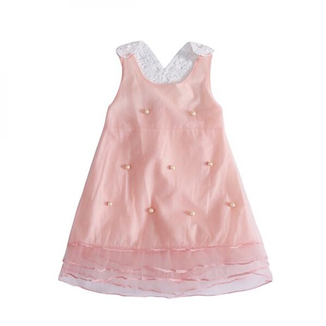 Summer Cute Bohemian Backless Mesh Korean Princess Dress for 1-6 Y
