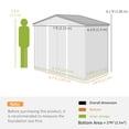 thumbnail image 3 of 7' x 4' Garden Storage Shed w/ Foundation Kit and Double Doors Dark Grey, 3 of 10