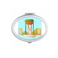 thumbnail image 1 of China Bell Pavilion Bower Antiquity Mirror Portable Fold Hand Makeup Double Side Glasses, 1 of 3