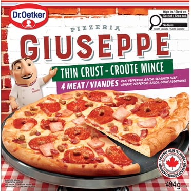 Dr. Oetker Giuseppe Pizzeria Pizza à 4 viandes à croûte mince 494 g