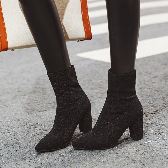 EGNMCR Bottes Mi-Mollet à Talons Hauts pour Femmes, Bottes à Imprimé Léopard, Bottines, Chaussures pour Femmes