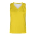 thumbnail image 5 of QUINDOS Tank Tops for Women Summer Workout Yellow Striped Round Neck Button Elastic Tank Tops Camisoles for Women, 5 of 5