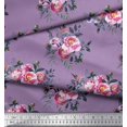 thumbnail image 3 of Soimoi Violet Moss Tissu Georgette Feuilles et Imprimés de Tissu Floral Rose au Mètre 42 Pouces de Large, 3 of 3