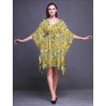 thumbnail image 3 of Bimba Kaftan de Plage à Fleurs, Paréo de Bikini, Robe Midi pour Femmes, Caftan Court - P-L, 3 of 5