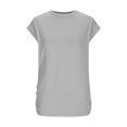 thumbnail image 3 of T-shirts d'Été pour Femmes Tendance 2025 Froncés à Manches Courtes Style Cap, T-Shirts Basiques à Col Rond, 3 of 8