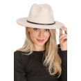 thumbnail image 3 of 2Chique Boutique Chapeau en Feutre Style Panama à Large Bord Doublé Rouge Uni pour Femmes, 3 of 4