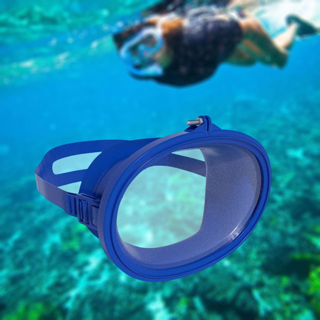 DYNWAVECA Scuba Goggles Anti Fog Lightweight Glass High Volume Waterproof Snorkel blue pp frame