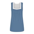 thumbnail image 5 of AherBiu Débardeurs Grande Taille pour Femmes Blouse d'Été Décontractée Ample Confortable Sans Manches à Encolure Carrée Froncée, 5 of 5