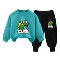 thumbnail image 2 of Pisexur Ensemble de Vêtements d'Automne pour Bébés Filles Garçons 2 Pcs Mode Décontractée Imprimé Mignon Manches Longues Col Rond Chandails en Molleton et Pantalons de Survêtement Ensemble de Survêtement pour Enfants Filles Garçons 3-8 Ans, 2 of 4