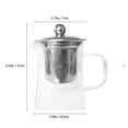 thumbnail image 3 of Glass Teapot with Stainless Steel Infuser - Borosilicate Stovetop Kettle for Loose Leaf Tea, 350ml Clear Pot with Filter for Herbal & Flower Tea, 3 of 9