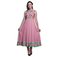 thumbnail image 1 of Bimba Robe Anarkali Géométrique Rose Pâle pour Femmes Kurti Imprimé Ethnique Indien Longue Kurta Robe de Soirée X-Small, 1 of 1