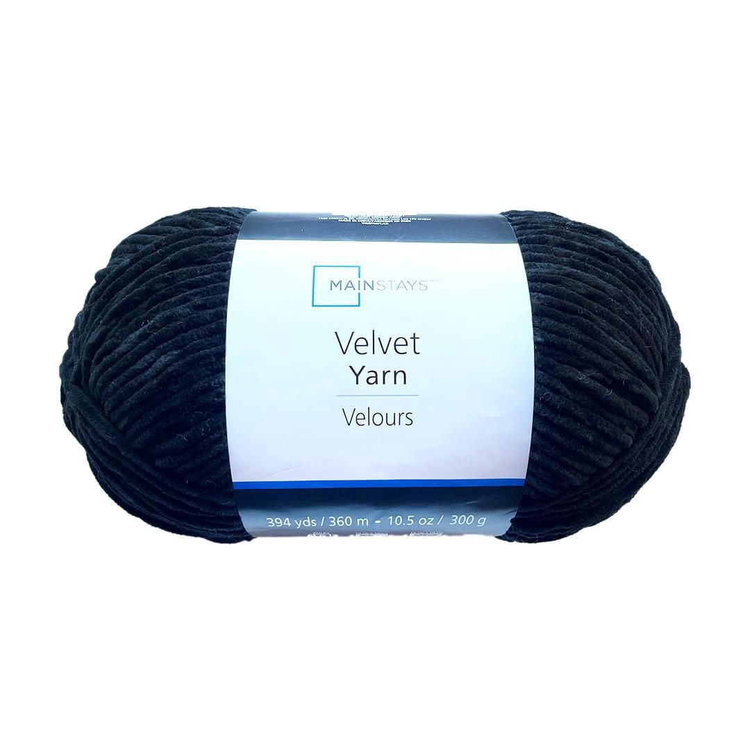 Mainstays Chenille Yarn, Black Bird, 100% Polyester, 10.5 Oz, 315 Yards