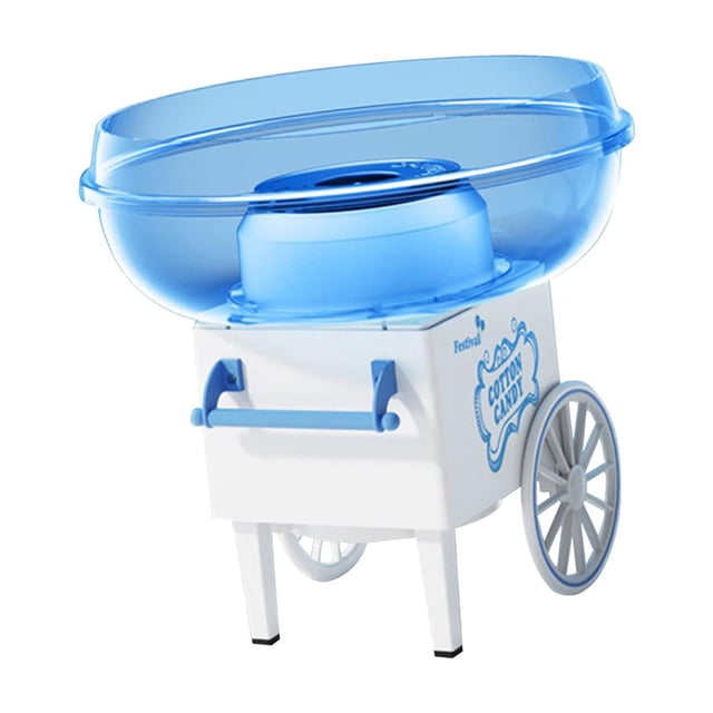 veasfak Hard Candy Maker Household Candy Machine Kitchen DIY 450W Candy Machine Candy Floss Machine Cart for Household Birthday Gift Party Festival Blue