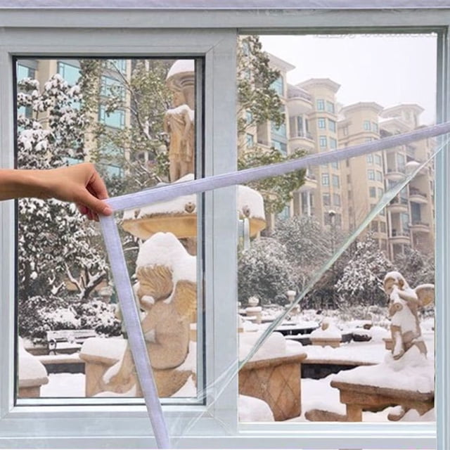 CHUANK Window Insulation Kit Transparent Easy to Open Plastic Window Wrap for Bedroom Living Room Windows