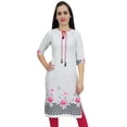 thumbnail image 1 of Bimba Kurti en Georgette Mousse Blanche pour Femme Tenue d'Été Tunique Imprimée Kurta-8, 1 of 8
